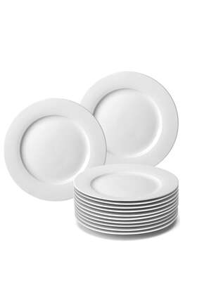 طقم أطباق عشاء من الميلامين مكون من 12 قطعة، 23 سم