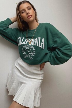 Mad Girls Haki Sweatshirt Mg1112