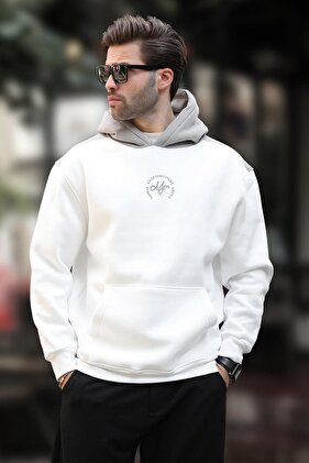 7088 موديل سويت شيرت رجالي بقلنسوة إكرو - كتلة الألوان وتفاصيل التطريز