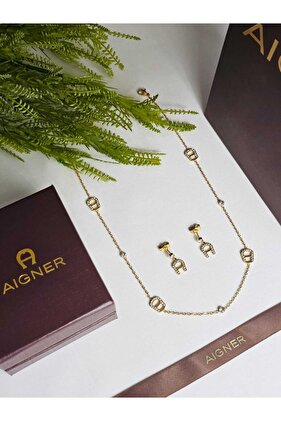 طقم اجنر قطعتين سلسال وحلق