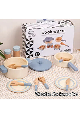 مجموعة أدوات الطبخ الخشبية للأطفال، ألعاب محاكاة المطبخ، ألعاب تعليمية للتعليم المبكر، محاكاة