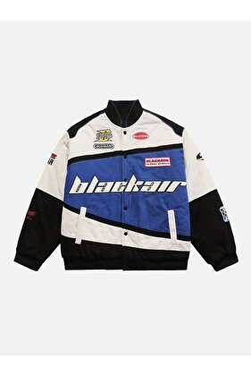 سترة باراشوت فضفاضة كبيرة الحجم باللون الأزرق Black Air Retro