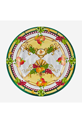 Carpe Diem Sarı Melamin Yemek Tabağı 28 Cm
