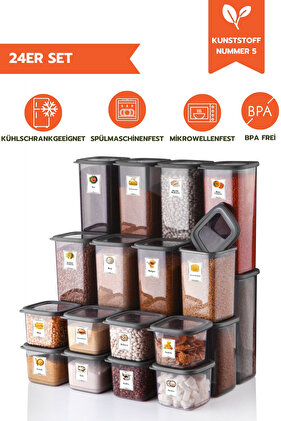 FRESCA 24-TEILIGE AUFBEWAHRUNGSBOX ANTHRAZIT
