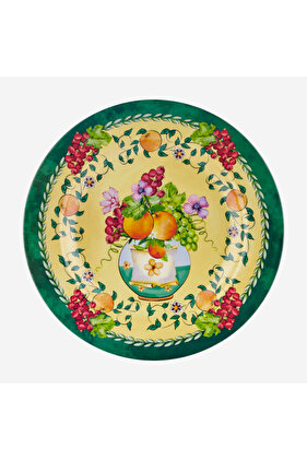 Carpe Diem Sarı Melamin Yemek Tabağı 28 Cm