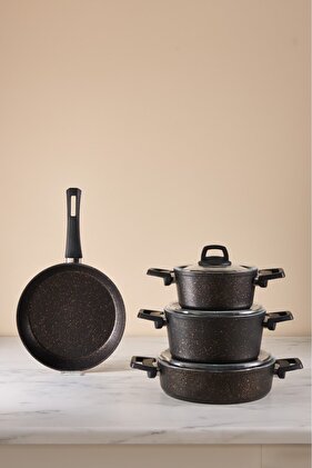 Biogranit Blackgold - طقم أواني طهي مكون من 7 قطع