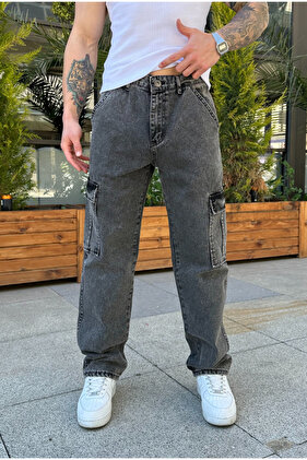 Anthracite Baggy Cargo Pants