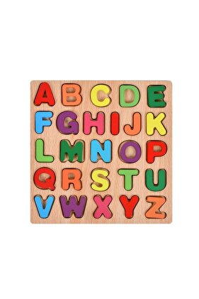 Tablă Montessori, Flippy, din lemn, alfabet pentru educație timpurie, 26 litere din lemn, multicolor