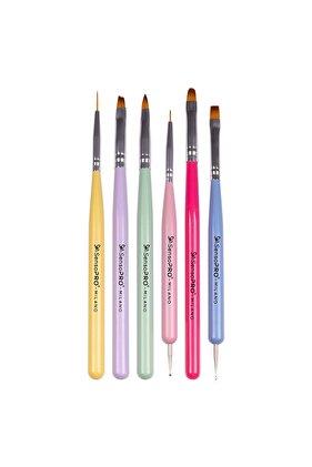 Set de 6 pensule pentru manichiură SensoPRO Milano pentru unghii false