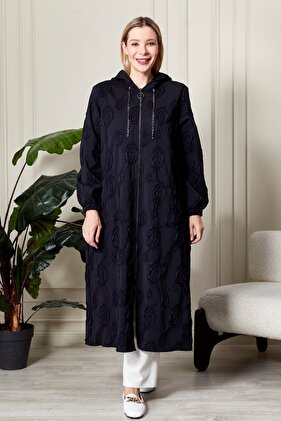 Kadın Büyük Beden Kapüşonlu Jakar Kap