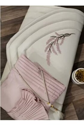 طقم سجادة صلاة اسطنبولية مع ورقة صلاة للنساء - لحمي