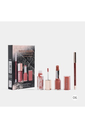 مجموعة الشفاه الملكية 06: محدد شفاه، أحمر شفاه وملمع شفاه بثلاث لمسات