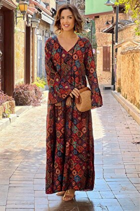 Colorful Tile Patterned Dress