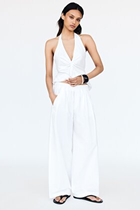 Elastik belli barrel pantolon