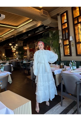 Fırfırlı etek tunik alt-üst takım