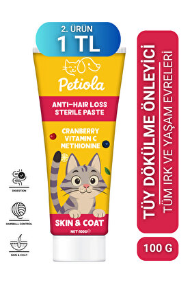 Tüy Dökülme Engelleyici, Tüy Yumağı Ve Kusma Önleyici Multivitamin Kedi Malt Macun 100 gr