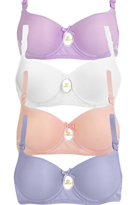 Kadın Telli Dolgusuz Desteksiz 4'lü Sütyen Takımı