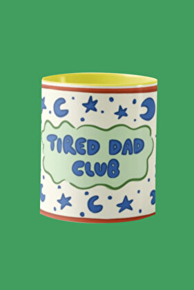 كوب "TIRED DAD CLUB" - كوب بورسلين بتصميم أصلي 330 سي سي |   خيار هدية للأب