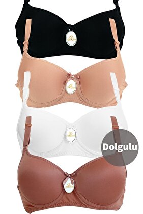 Kadın Telli Dolgulu Destekli 4'lü Sütyen Takımı