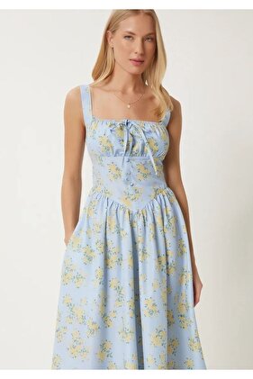 LS0000064 BSM فستان زهري بتفاصيل مشد على شكل زر للخصر