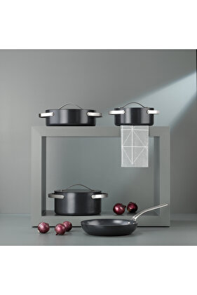 طقم أواني طهي سيراميك 7 قطع من مون لايت - أسود