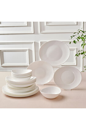 White Pure 24 Teilige Für 6 Personen Tafelservice Glas