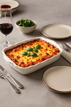 Kare Servis Tabağı,Salata Kasesi Sunumluk Tabak Fırın Kabı 22x22 cm