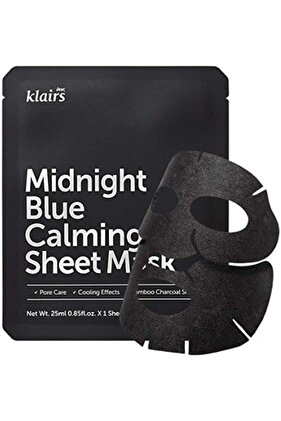 Dear Klairs Midnight Blue Calming Sheet Mask, 1 Mask, 0.85 fl oz (25 ml)