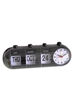 ساعة منبه تقويمية سوداء