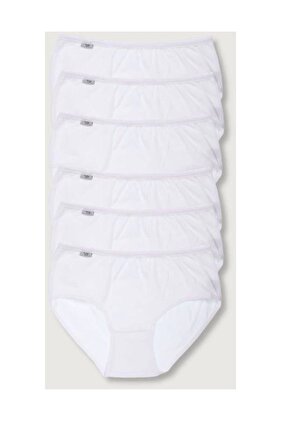 سراويل داخلية نسائية من الليكرا باتو باللون الأبيض مكونة من 6 قطع ELF568T0924CCM6