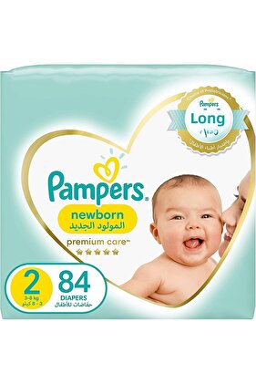 Premium Care Diapers, Size 2, Mini, 3-8 kg, Jumbo Pack, 84 ct