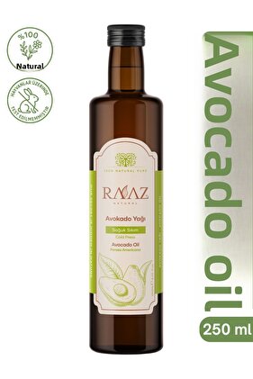 100% Cold Pressed Pure Glass Bottle Avocado Oil - 100% Pure 250 ml