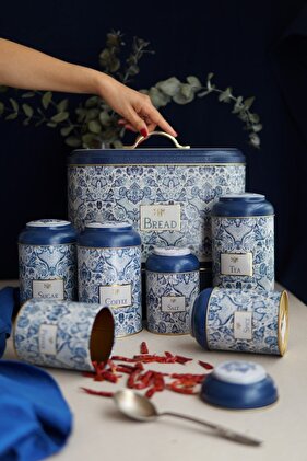 طقم صندوق خبز بيضاوي Erb01t6 مكون من 7 قطع، Azulejos