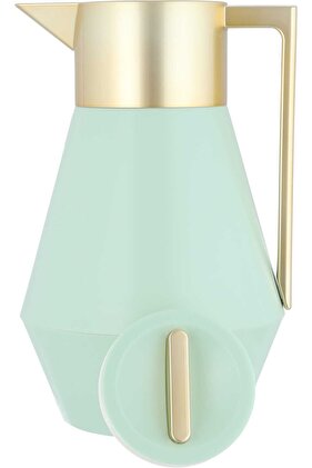 ترمس ليديا باللون الأخضر الفاتح ومقبض ذهبي سعة 1 لتر