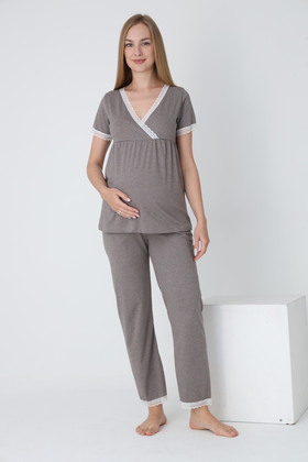 Emzirmeye Uygun Lohusa Ve Hamile Pijama Takımı