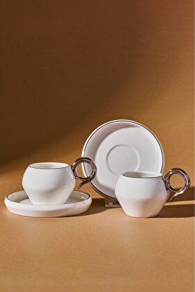 طقم فناجين قهوة فينوس بلاتينيوم لشخصين 135 مل