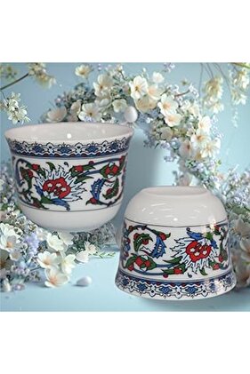 طقم ميرا من البورسلين المزخرف بنمط صيني عشبي ملون 6 قطع