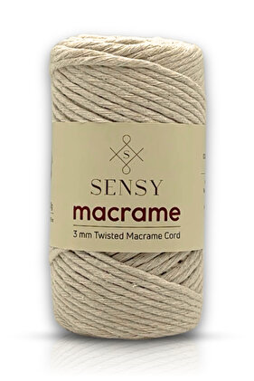 Premium Taranan Makrome Ipi Makrame Taranabilir Pamuk Makrome Ipi Ekru
