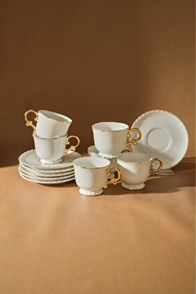 طقم فناجين قهوة أنيق بسعة 80 مل لعدد 6 أشخاص