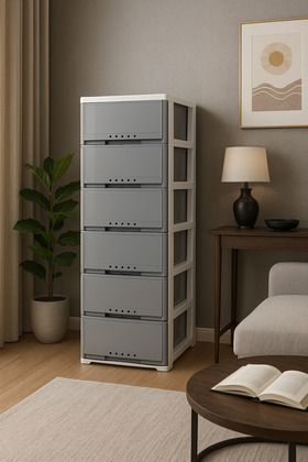 منظم أدراج التخزين البلاستيكية 6 طبقات