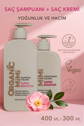 İnce Telli Saçlar İçin Saç Bakım Seti Hacim Verici Şampuan ve Argan Yağlı Krem