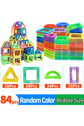 Medium Size 84pcs Magnetic Building Blocks DIY Magnets Toys medium size STEM Toys Construction Toys