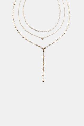 3'lü Kalp Lariat Kolye Seti