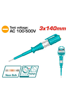 مفك تيستر فاحص صغير 3x140mm توتال Tht291408