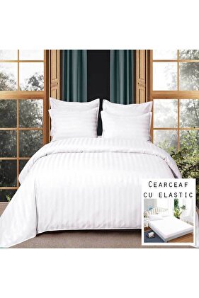 Λευκά είδη Damask, από θείο, 2 άτομα, διπλό κρεβάτι, 6 τεμάχια, εντοιχιζόμενο σεντόνι