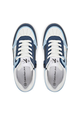 Niedrig geschnittener Schnür-Sneaker Blau/Weiß/Himmelblau