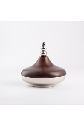 وعاء تمر بغطاء خشبي 16*16*16 سم