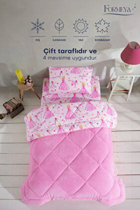 Lux Anti-Allergische Prinzessinnen-Kinderbettdecke (Einzelbett, europäische Größe, doppelseitig, 135 x 200 cm)