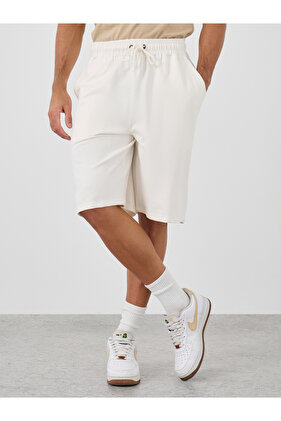 Oversized Solid Shorts with Drawstring
