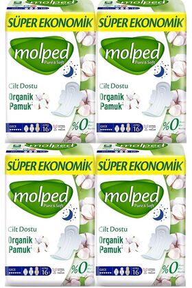 Pure & Soft Night Super Economical Pad 16 Pieces X 4 Pieces